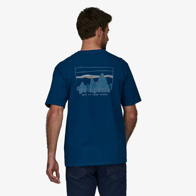 Patagonia '73 Skyline Organic T-shirt in Lagom Blue-2