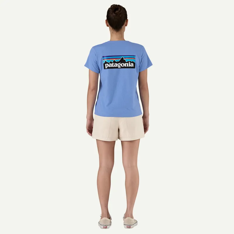 Patagonia Womens' P-6 Logo Responsibili-Tee in Abundant Blue-3