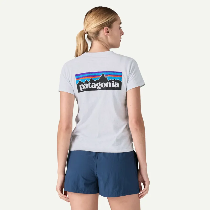 Patagonia Women's P-6 Logo Responsibili-Tee in White-4