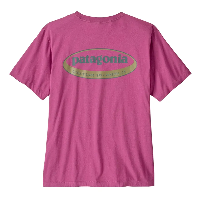 Patagonia Men's 95 Oval Logo T-Shirt in Faded Magenta