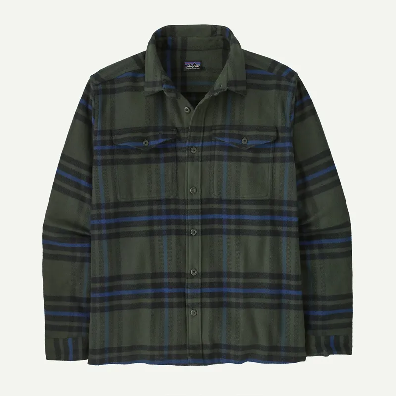 Patagonia Men's Fjord Flannel Shirt In Catch: Old Growth Green
