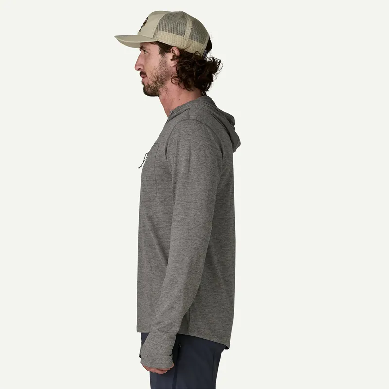 Patagonia Men's Capilene Cool Sun Hoody in Forge Grey: Noble Grey X-Dye-4