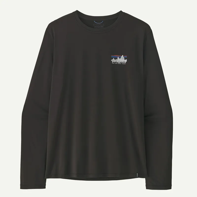 Patagonia Long-Sleeved Capilene Cool Daily '73 Skyline Tee in Black-1
