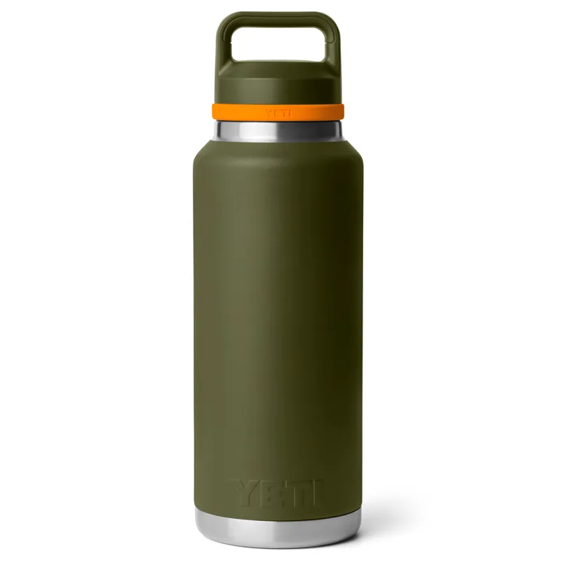 Yeti Rambler 46oz Chug Bottle in Olive/King Crab Orange-1