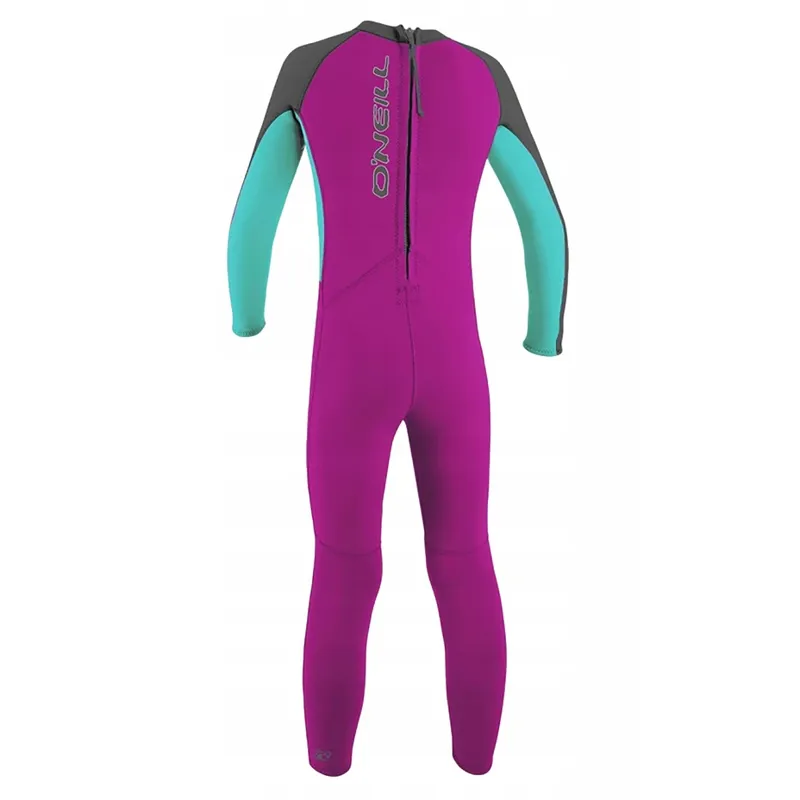 O Neill Reactor Kids 2mm Back Zip Wetsuit in Berry/Aqua/Graphite-1