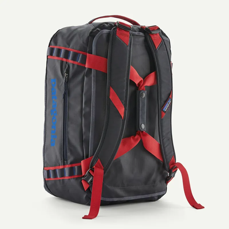 Patagonia Black Hole 40L Duffel Bag in Smolder Blue w/Amanita Red-1