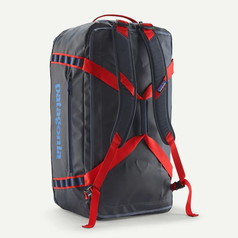 Patagonia Black Hole 70L Duffel in Smolder Blue w/Amanita Red-3