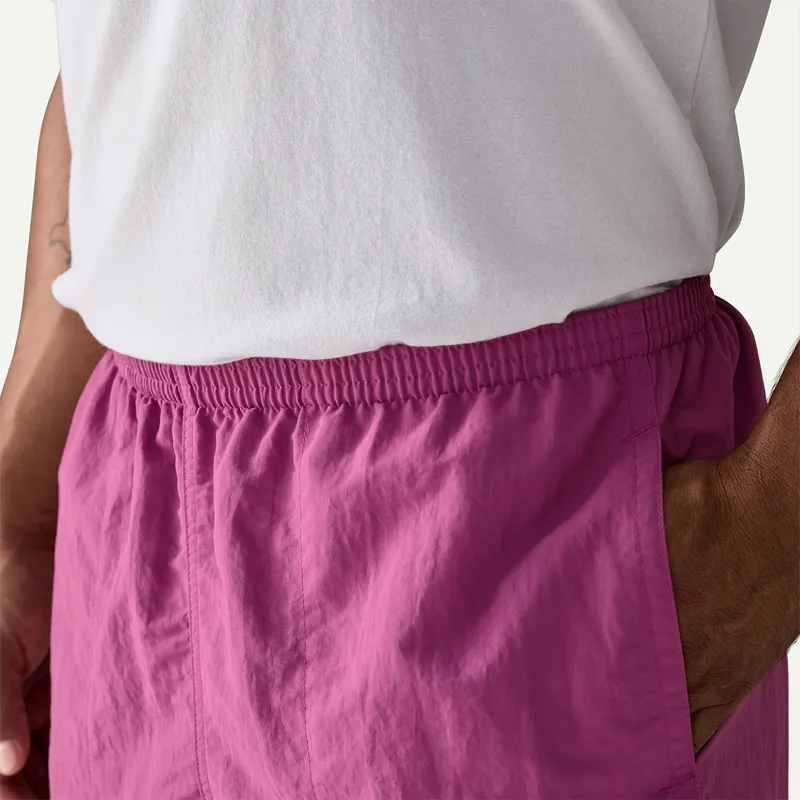 Patagonia Men's 5 inch Baggies Shorts in 95 Oval Logo: Faded Magenta-7
