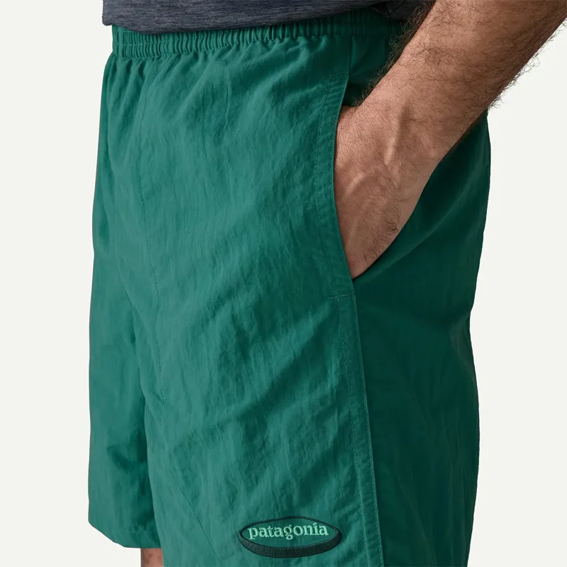 Patagonia Men's 5 inch Baggies Shorts in 95 Oval Logo: Gem Green-5