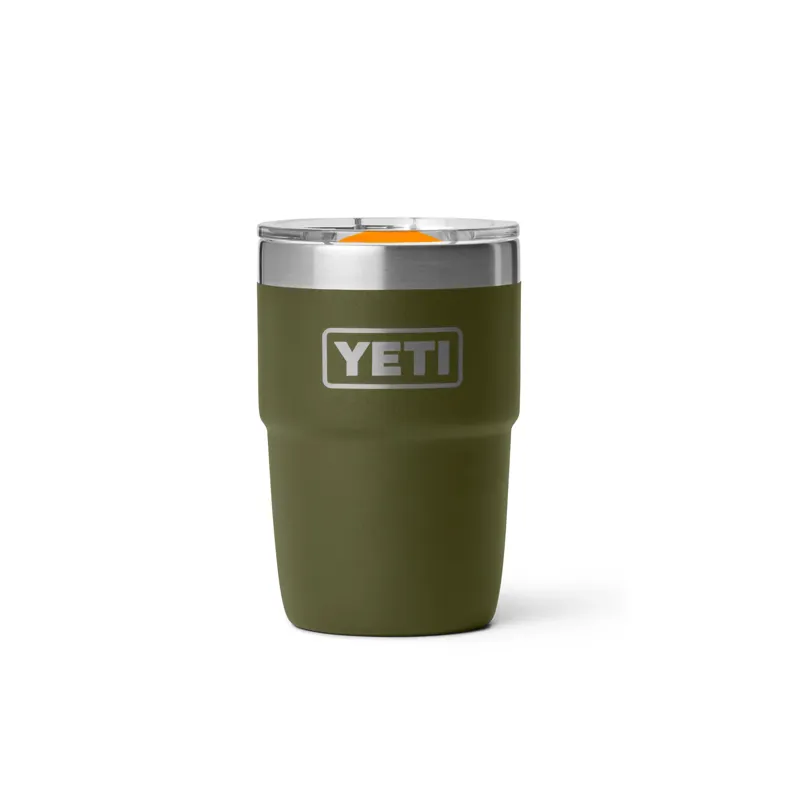 Yeti Rambler 8oz Stackable Cup in Olive/King Crab Orange