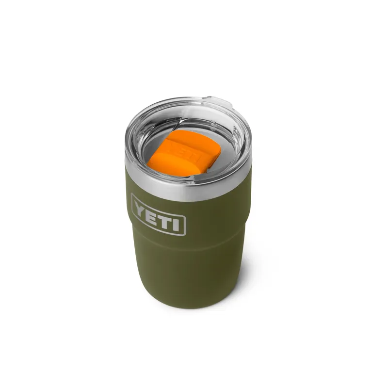 Yeti Rambler 8oz Stackable Cup in Olive/King Crab Orange-2