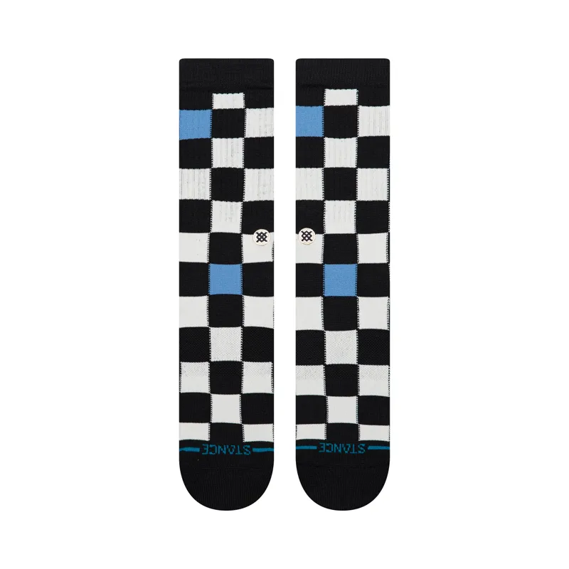 Stance Chef Check Crew Sock in Black - SIZE Large-1