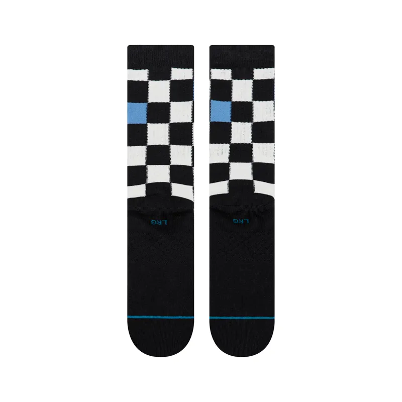 Stance Chef Check Crew Sock in Black - SIZE Large-2