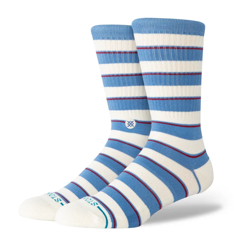 Stance Striped Crew Sock in Capri Blue