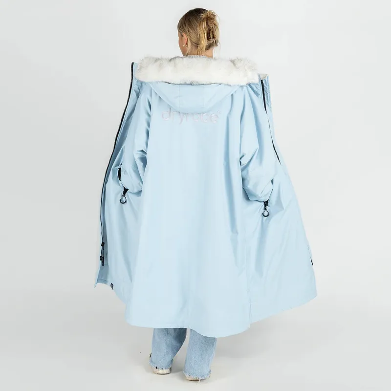 Dryrobe Advance Long Sleeve Change Robe in Alpine Ice Blue/White-2