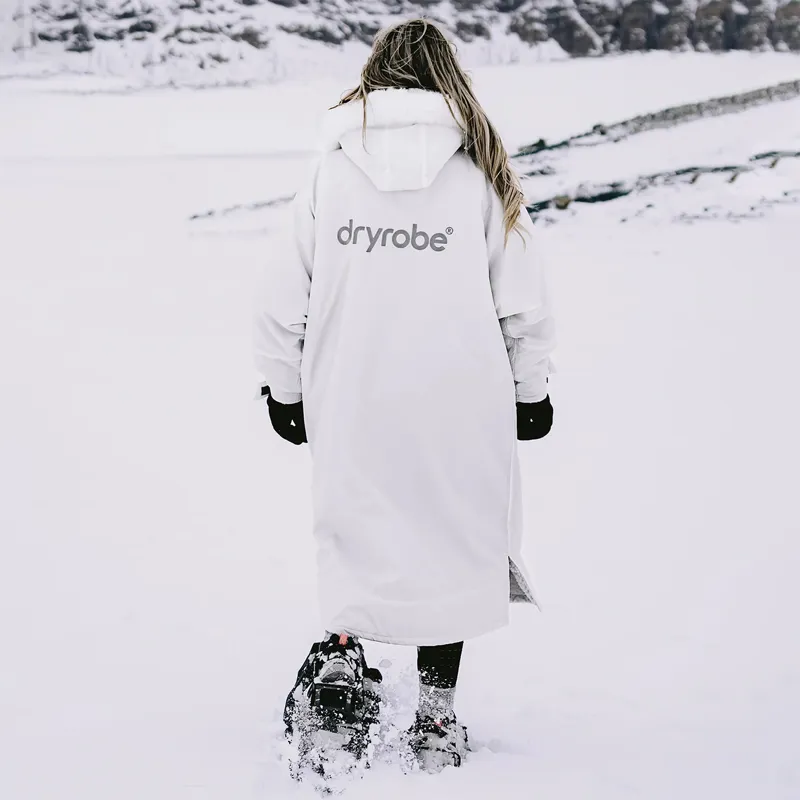 Dryrobe Advance Long Sleeve Change Robe in Alpine White/Grey-4