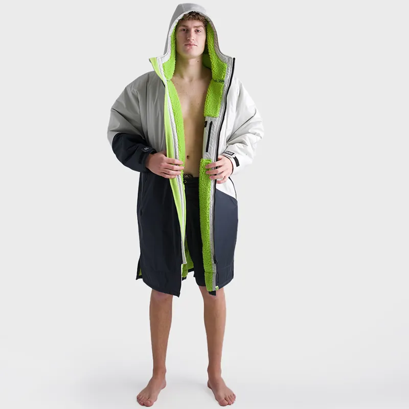 Dryrobe Advance Long Sleeve Change Robe in Anthracite/Lime