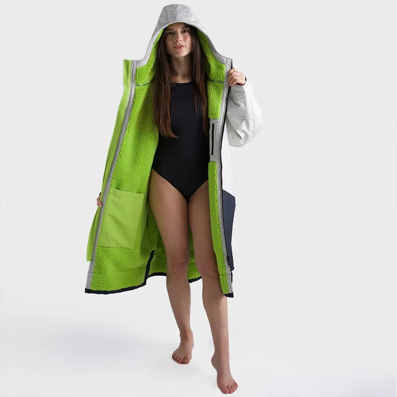 Dryrobe Advance Long Sleeve Change Robe in Anthracite/Lime-2