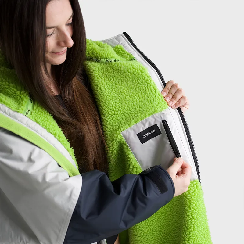 Dryrobe Advance Long Sleeve Change Robe in Anthracite/Lime-5