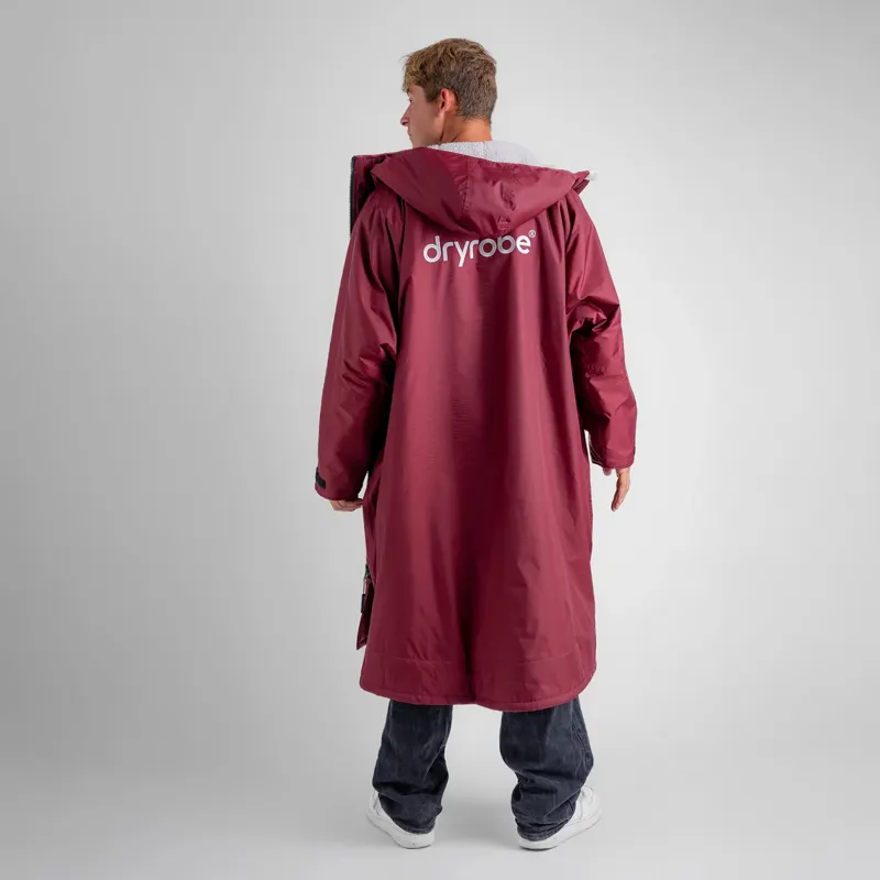 Dryrobe Advance Long Sleeve Change Robe in Burgundy/Grey-1