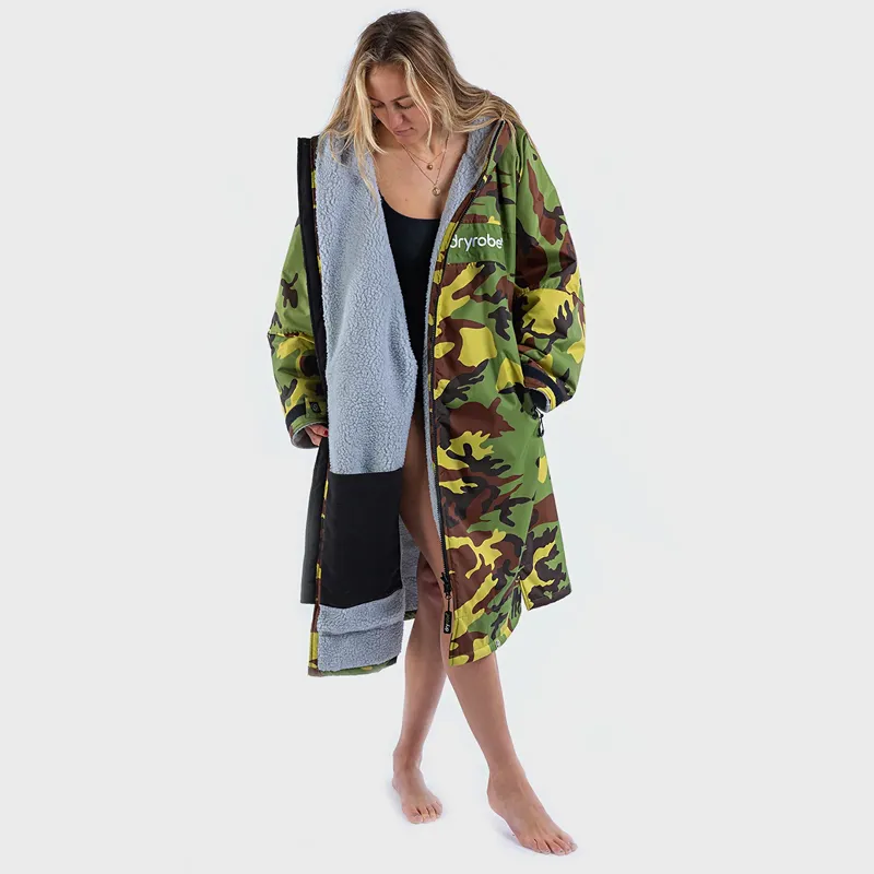 Dryrobe Advance REMIX Long Sleeve Change Robe in Camo/Grey