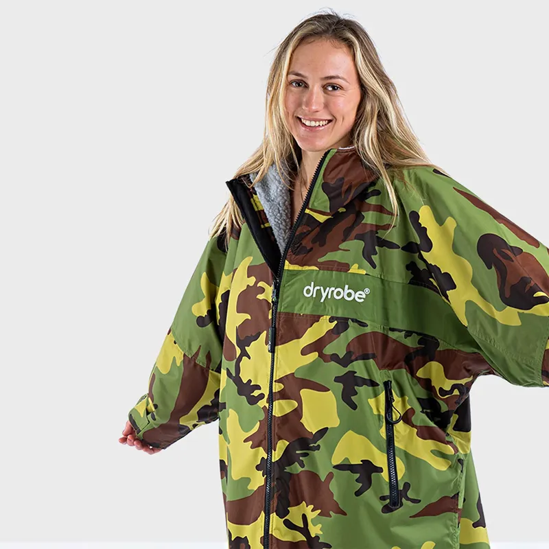 Dryrobe Advance REMIX Long Sleeve Change Robe in Camo/Grey-1