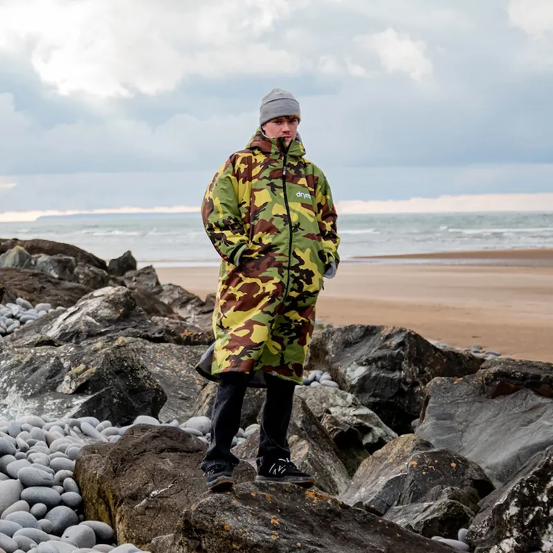 Dryrobe Advance REMIX Long Sleeve Change Robe in Camo/Grey-5