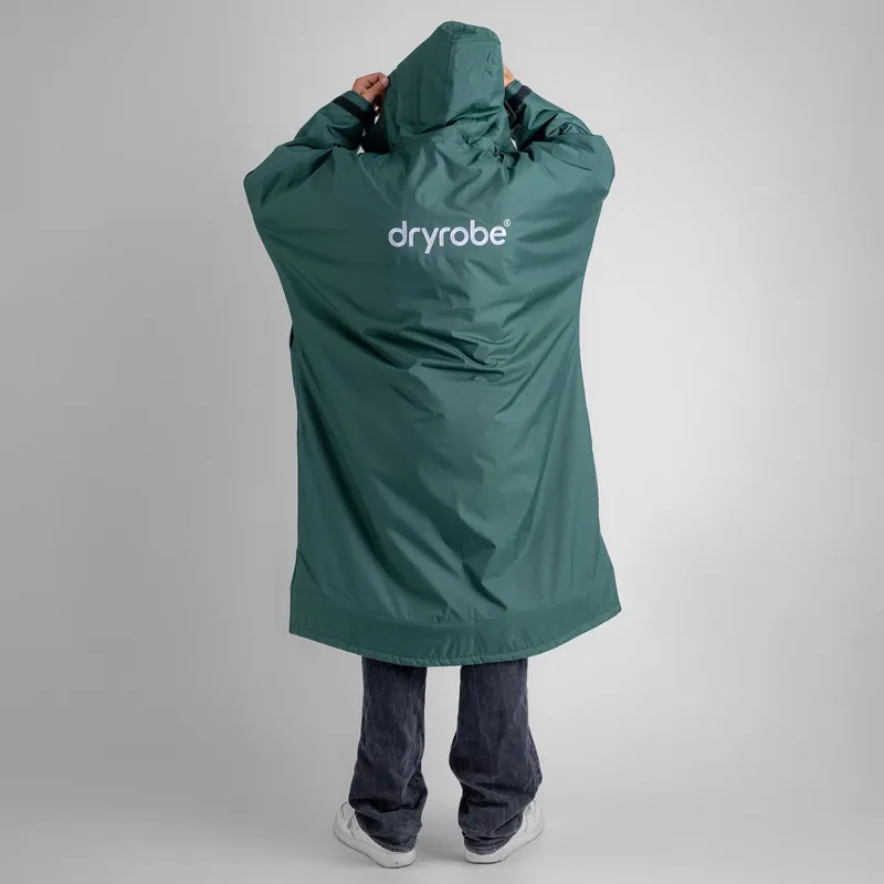 Dryrobe Advance Long Sleeve Change Robe in Dark Green/Grey-1