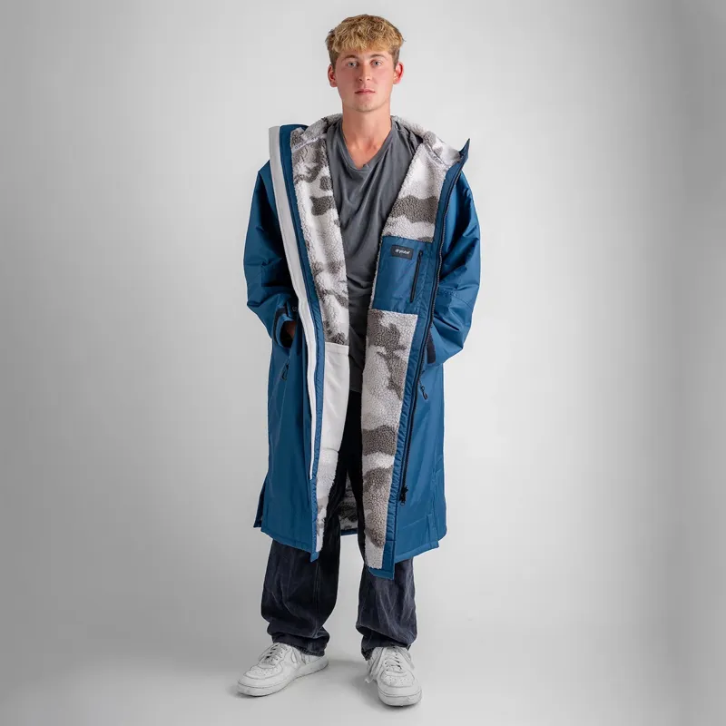 Dryrobe Advance Long Sleeve Change Robe in Deep Sea Blue Sand Camo