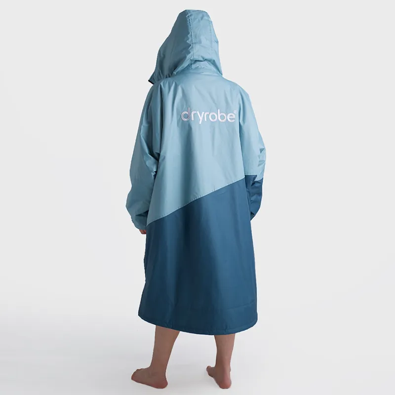 Dryrobe Advance Long Sleeve Change Robe in Blue/Light Grey-1