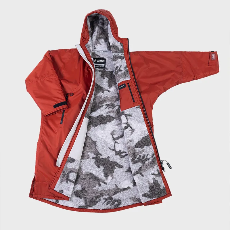 Dryrobe Advance Alpine Long Sleeve Change Robe in Burnt Orange/Sand Camo-1