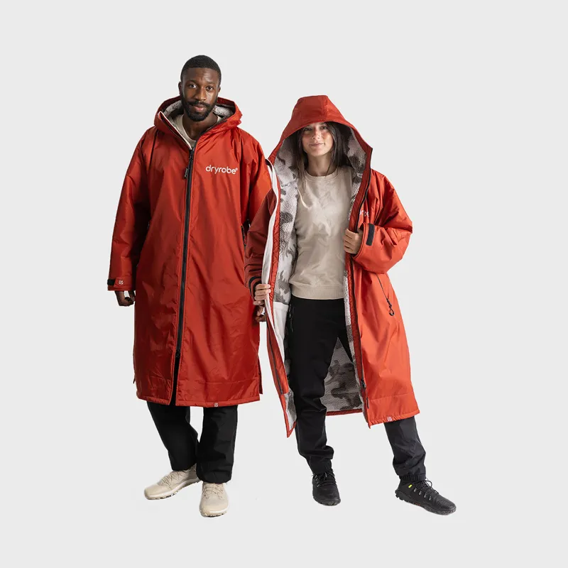 Dryrobe Advance Alpine Long Sleeve Change Robe in Burnt Orange/Sand Camo-5