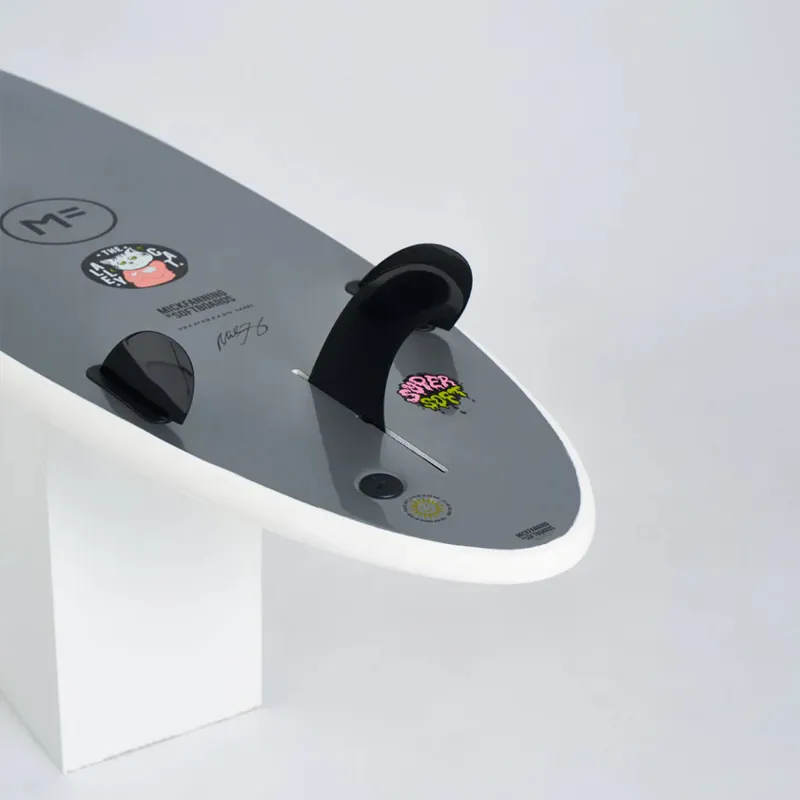 Mick Fanning Alley Cat Supersoft Soft Surfboard in White/Grey-1