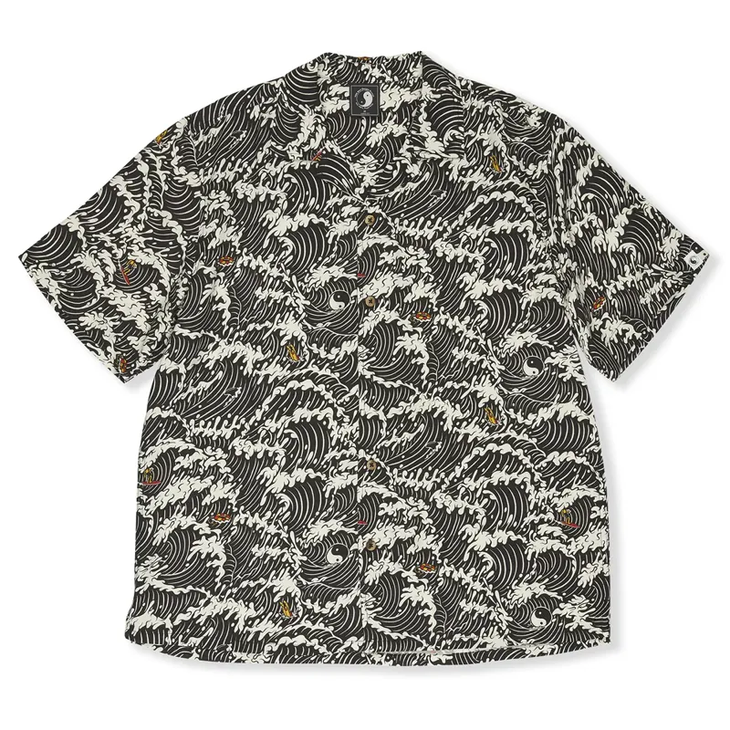 T and C Surf Designs Aloha Short Sleeve Shirt in Fatigue Black