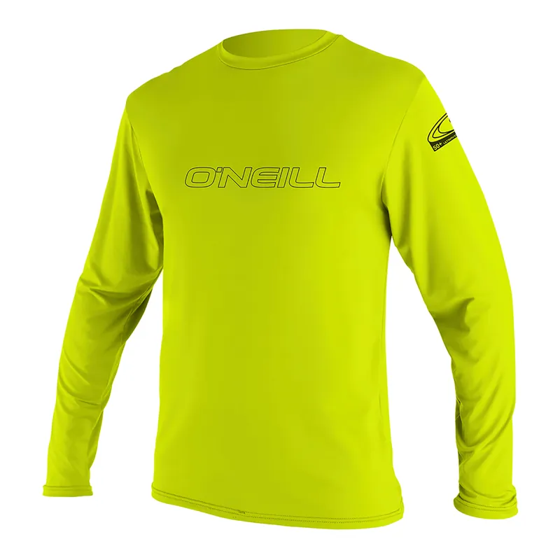O Neill Basic Skins Youth Long Sleeve Sun Shirt in Lime