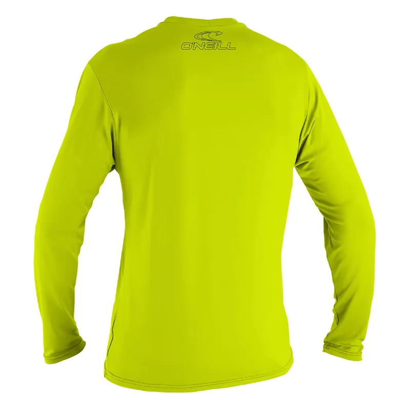 O Neill Basic Skins Youth Long Sleeve Sun Shirt in Lime-1