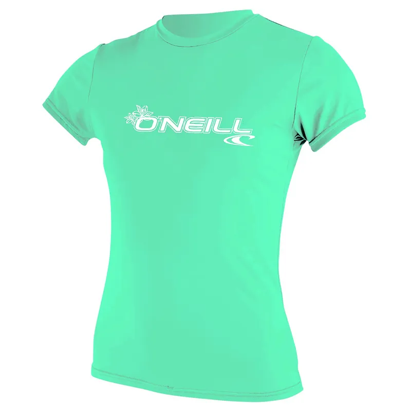 O'Neill Womens Basic Skins Short Sleeve Sun Shirt in Aqua