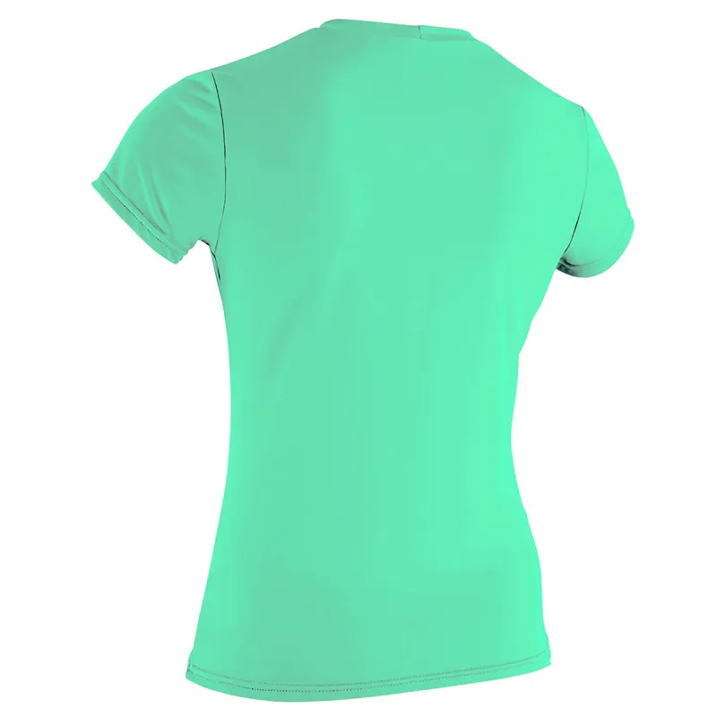 O'Neill Womens Basic Skins Short Sleeve Sun Shirt in Aqua-1