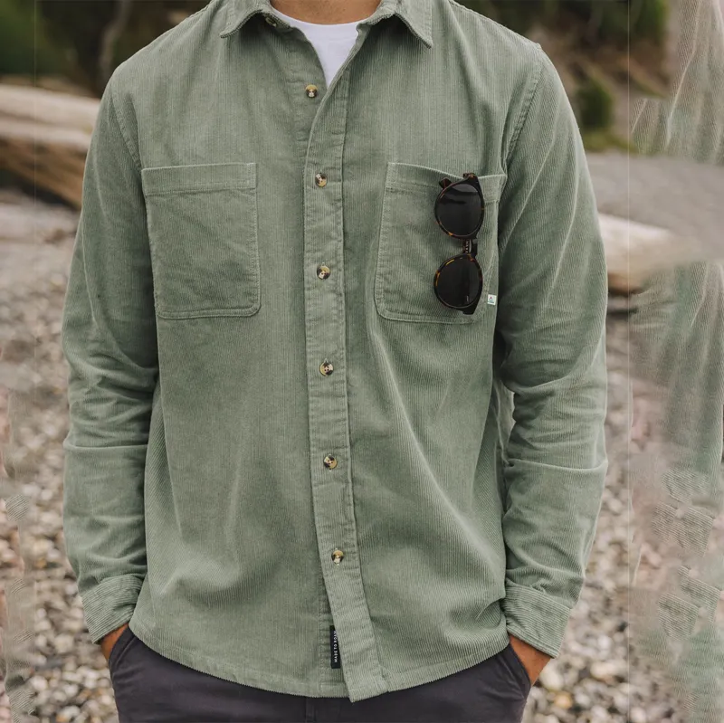 Passenger Backcountry Cord Shirt in Pistachio-1