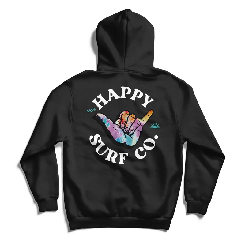 Happy Surf Co / Shaka Embroidered Hoodie / Black