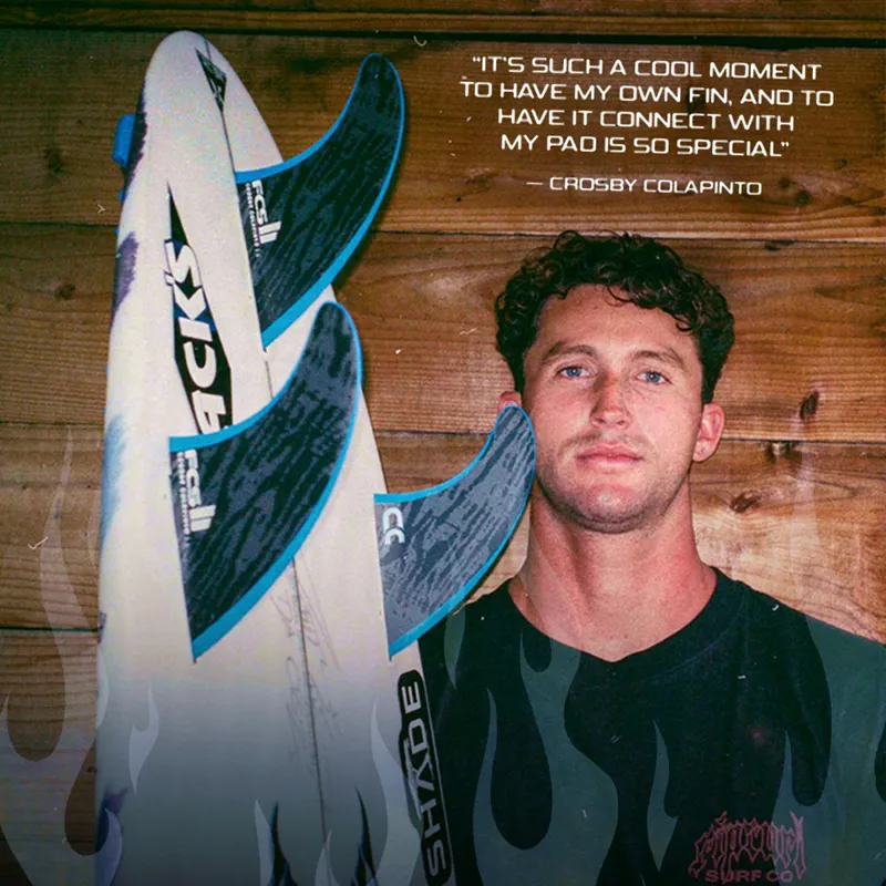 FCS II Crosby Colapinto PC Tri Fin Set in Black/Blue-3