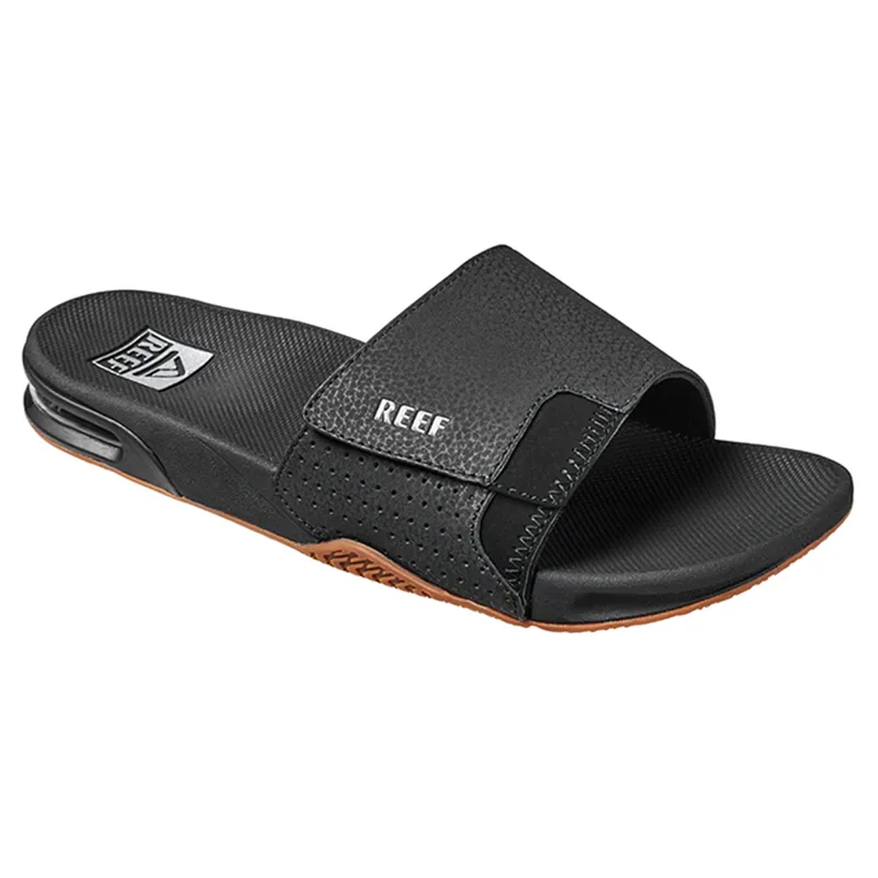 Reef Fanning Slide Sandal in Black/Silver