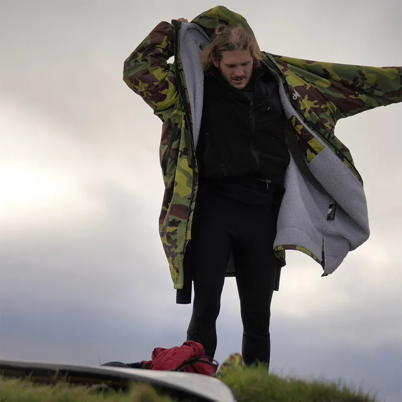 Dryrobe Advance Long Sleeve Change Robe in Camo/Grey-5