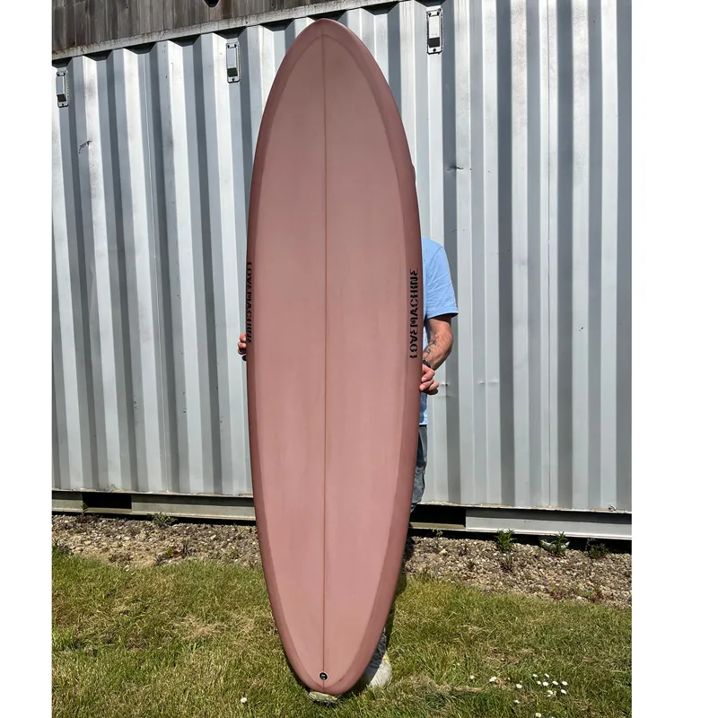 Love Machine Surfboards 6ft 04 Cheet in Salmon - Futures Sides-1