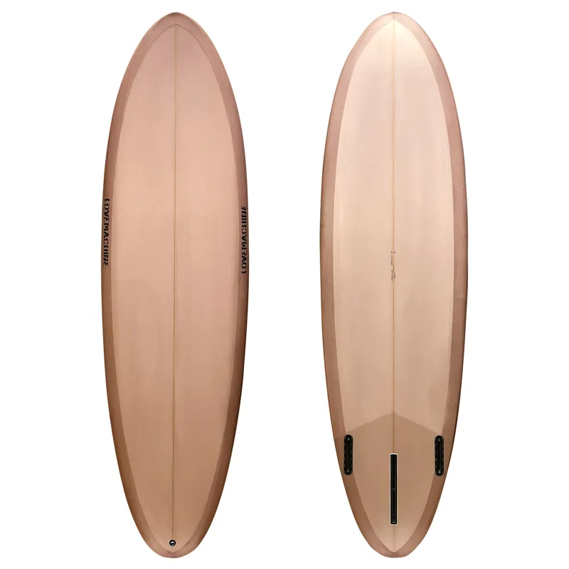 Love Machine Surfboards 6ft 04 Cheet in Salmon - Futures Sides