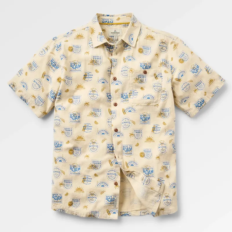 Passenger Chill Textured Short Sleeve Shirt in Badge Birch