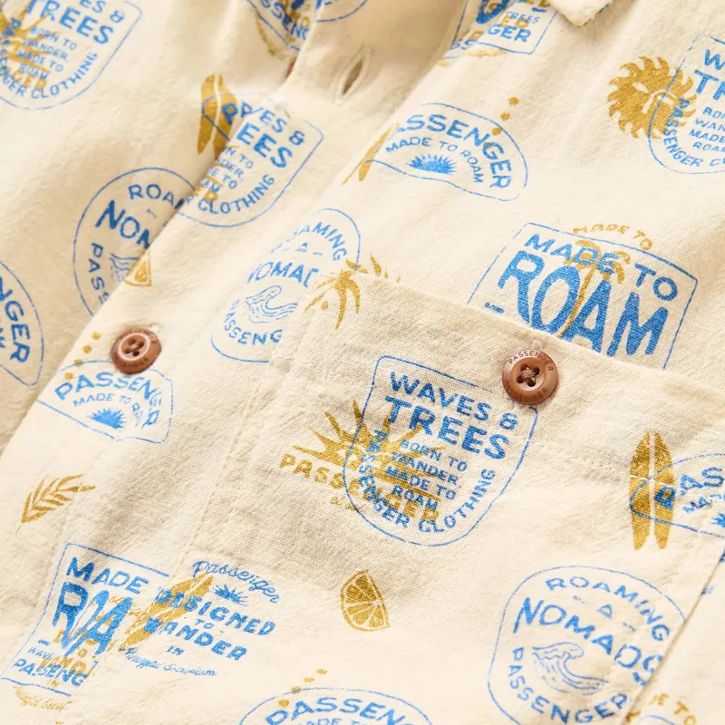 Passenger Chill Textured Short Sleeve Shirt in Badge Birch-1