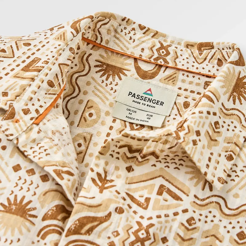 Passenger Chill Textured Short Sleeve Shirt in Elemental Geo Birch-2