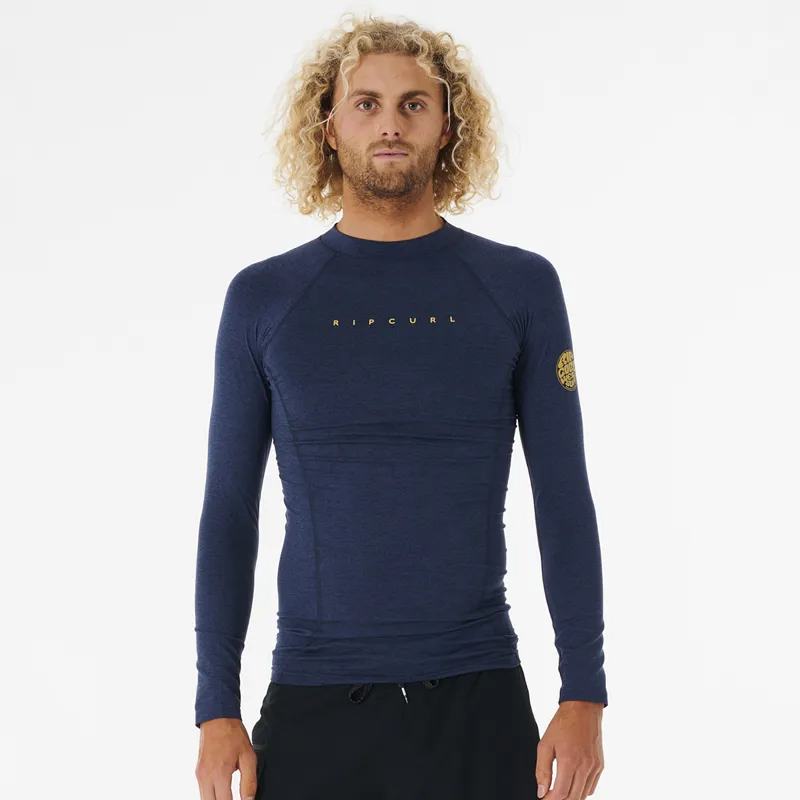 Rip Curl Dawn Patrol Perf Long Sleeve UV Tee in Navy Marle