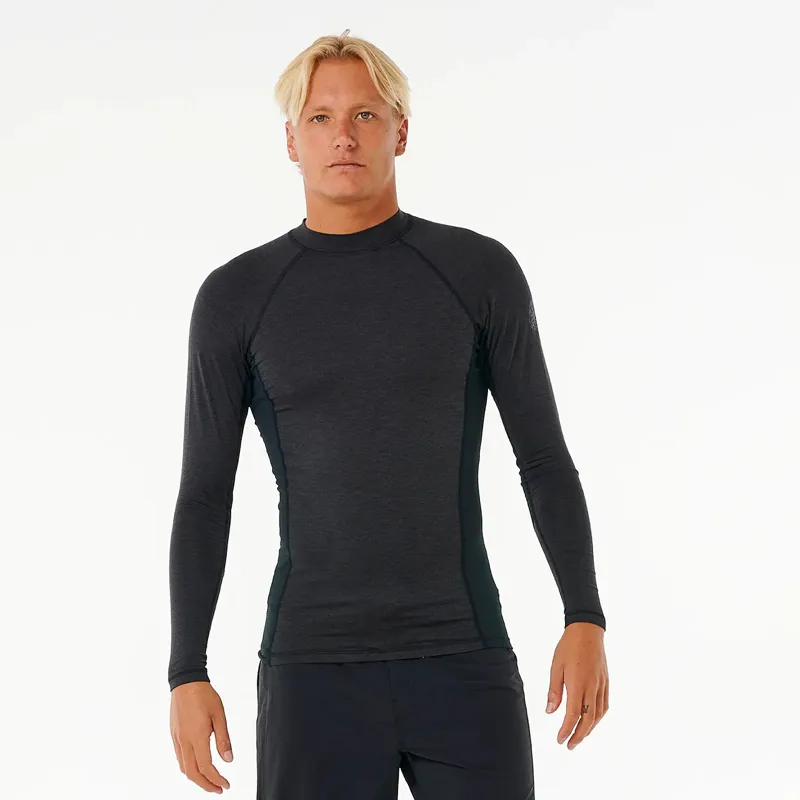 Rip Curl Dawn Patrol Perf Long Sleeve UV Tee in Black Marle